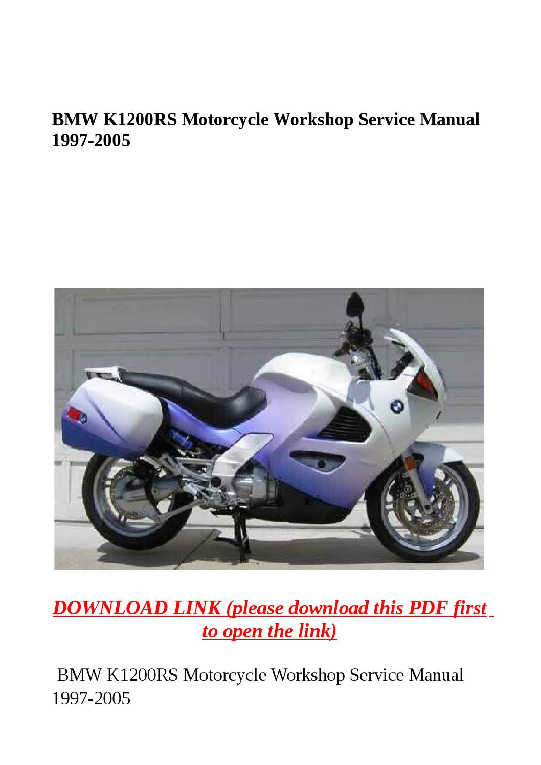 Bmw K1200rs Repair Manual Download